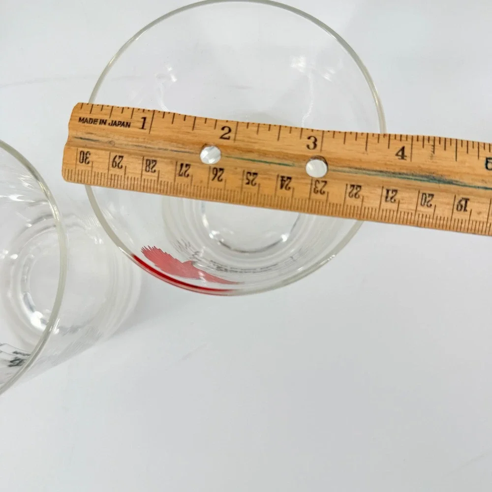 Vintage Spalding Golf Ball Glass Set 3 Hole In One Club Whiskey Rocks‎ Cardinal